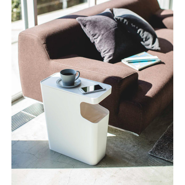 White Tower Yamazaki Home Slim Side Table And Waste Basket